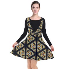 Pattern Stained Glass Triangles Plunge Pinafore Dress