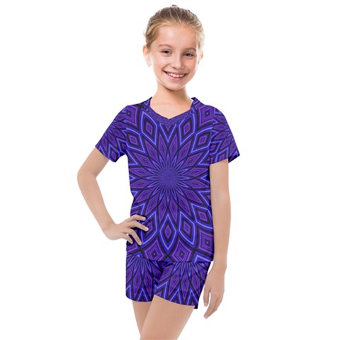 Kaleidoscope Abstract Background Kids  Mesh Tee And Shorts Set by Simbadda