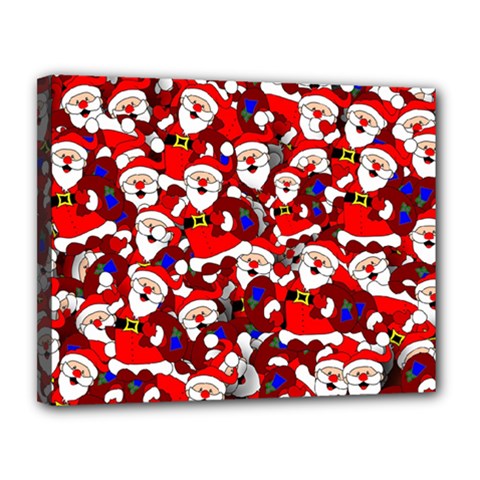 Nicholas Santa Christmas Pattern Canvas 14  X 11  (stretched) by Simbadda