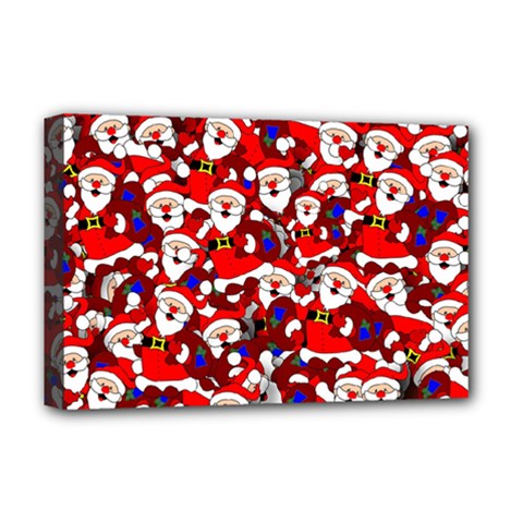 Nicholas Santa Christmas Pattern Deluxe Canvas 18  X 12  (stretched) by Simbadda