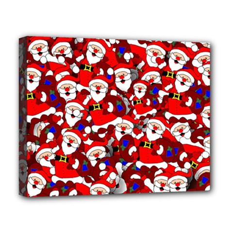 Nicholas Santa Christmas Pattern Deluxe Canvas 20  X 16  (stretched) by Simbadda