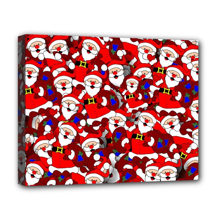 Nicholas Santa Christmas Pattern Deluxe Canvas 20  x 16  (Stretched)
