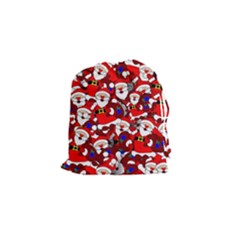 Nicholas Santa Christmas Pattern Drawstring Pouch (Small)