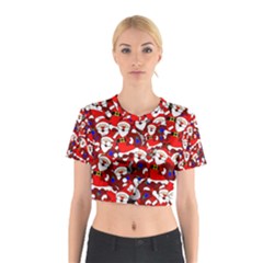 Nicholas Santa Christmas Pattern Cotton Crop Top