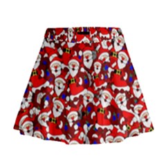 Nicholas Santa Christmas Pattern Mini Flare Skirt by Simbadda
