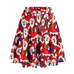 Nicholas Santa Christmas Pattern High Waist Skirt by Simbadda