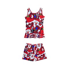 Nicholas Santa Christmas Pattern Kids  Boyleg Swimsuit