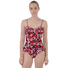 Nicholas Santa Christmas Pattern Sweetheart Tankini Set