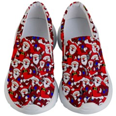 Nicholas Santa Christmas Pattern Kids  Lightweight Slip Ons by Simbadda