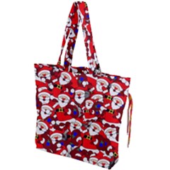 Nicholas Santa Christmas Pattern Drawstring Tote Bag