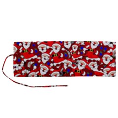 Nicholas Santa Christmas Pattern Roll Up Canvas Pencil Holder (m) by Simbadda