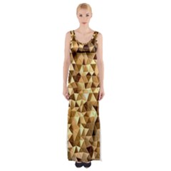 Pattern Fabric Shape Abstract Thigh Split Maxi Dress by Simbadda