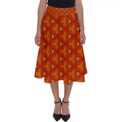 Pattern Fall Colors Seamless Bright Perfect Length Midi Skirt by Simbadda