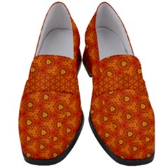 Pattern Fall Colors Seamless Bright Women s Chunky Heel Loafers by Simbadda