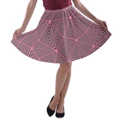 Triangle Background Abstract A-line Skater Skirt by Simbadda