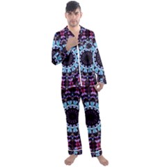 Kaleidoscope Shape Abstract Design Men s Satin Pajamas Long Pants Set