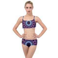 Kaleidoscope Shape Abstract Design Layered Top Bikini Set by Simbadda