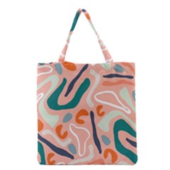 Organic Forms And Lines Seamless Pattern Grocery Tote Bag