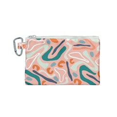 Organic Forms And Lines Seamless Pattern Canvas Cosmetic Bag (small) by Vaneshart