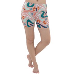 Organic Forms And Lines Seamless Pattern Lightweight Velour Yoga Shorts