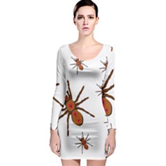 Insect Spider Wildlife Long Sleeve Bodycon Dress