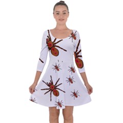 Insect Spider Wildlife Quarter Sleeve Skater Dress