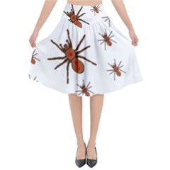 Insect Spider Wildlife Flared Midi Skirt by Mariart