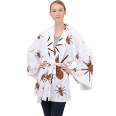 Insect Spider Wildlife Long Sleeve Velvet Kimono 