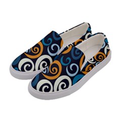 Colorful Curves Pattern Women s Canvas Slip Ons by Vaneshart