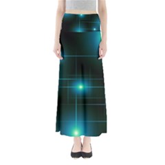 Light Shining Lighting Blue Night Full Length Maxi Skirt by Alisyart