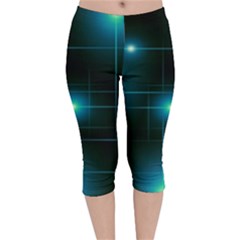 Light Shining Lighting Blue Night Velvet Capri Leggings 