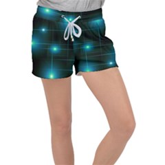 Light Shining Lighting Blue Night Women s Velour Lounge Shorts