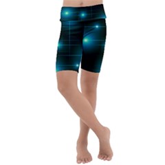 Light Shining Lighting Blue Night Kids  Lightweight Velour Cropped Yoga Leggings