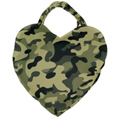 Army Camo Pattern Giant Heart Shaped Tote by Vaneshart