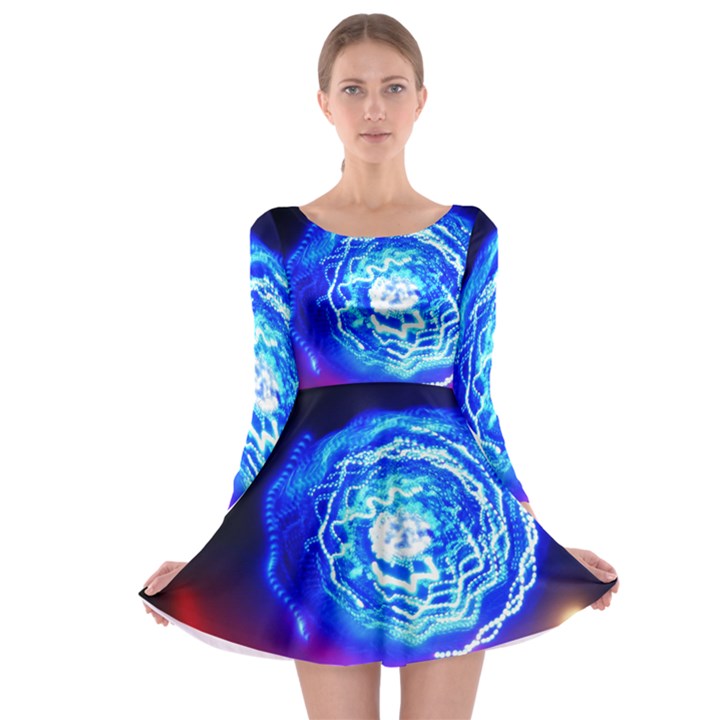 Light Circle Ball Sphere Organ Shape Physics Volgariver Ununseptium Z117 Unoptanium Island Long Sleeve Skater Dress