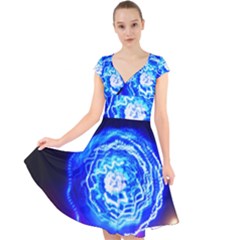 Light Circle Ball Sphere Organ Shape Physics Volgariver Ununseptium Z117 Unoptanium Island Cap Sleeve Front Wrap Midi Dress by Vaneshart