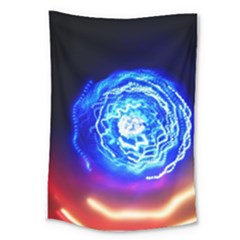 Light Circle Ball Sphere Organ Shape Physics Volgariver Ununseptium Z117 Unoptanium Island Large Tapestry by Vaneshart