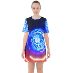 Light Circle Ball Sphere Organ Shape Physics Volgariver Ununseptium Z117 Unoptanium Island Sixties Short Sleeve Mini Dress by Vaneshart