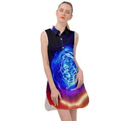 Light Circle Ball Sphere Organ Shape Physics Volgariver Ununseptium Z117 Unoptanium Island Sleeveless Shirt Dress by Vaneshart