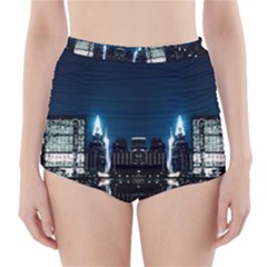 Night City Landscape High-waisted Bikini Bottoms by Vaneshart