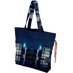 Night City Landscape Drawstring Tote Bag by Vaneshart