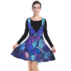 Geometric Pattern Plunge Pinafore Dress by Vaneshart