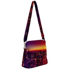 Buiding City Zipper Messenger Bag by Vaneshart