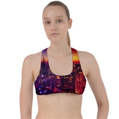 Buiding City Criss Cross Racerback Sports Bra