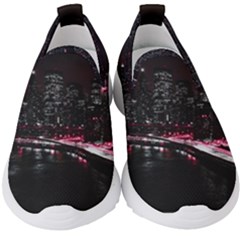 New York City Night Kids  Slip On Sneakers by Vaneshart