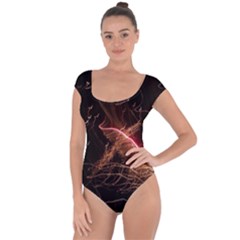 Light Night Dark Sparkler Firework Darkness Bonfire Celebrate Thanksgiving Screenshot Special Effect Short Sleeve Leotard 