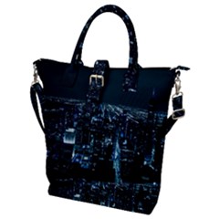 Building Night City Buckle Top Tote Bag