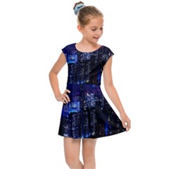 Night City Dark Kids  Cap Sleeve Dress