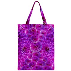 Nature Blossom Plant Flower Purple Petal Bloom Pattern Pollen Pink Flora Flowers Dahlia Design Beaut Zipper Classic Tote Bag