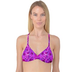 Nature Blossom Plant Flower Purple Petal Bloom Pattern Pollen Pink Flora Flowers Dahlia Design Beaut Reversible Tri Bikini Top by Vaneshart